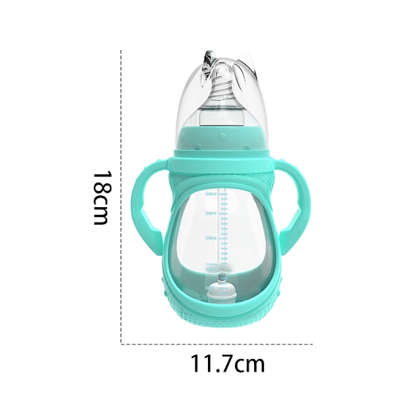 Anti-Kolikflaskor - Babyflaskor i Glas - Nyfödd Set med Naturligt Gummi, Långsamflödesnappar - Borosilikatglas