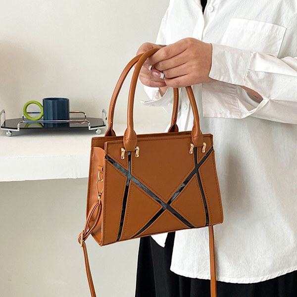 Kvinders skuldertaske retro klassisk pung PU læder clutch taske med lynlås