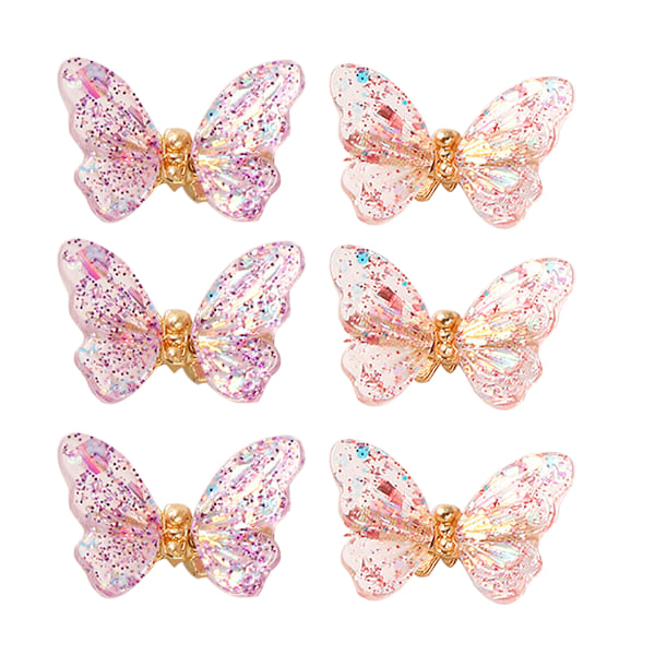 6 stk Aurora Magic Resin Negleborr med fjær-dansende sommerfugl negletilbehør