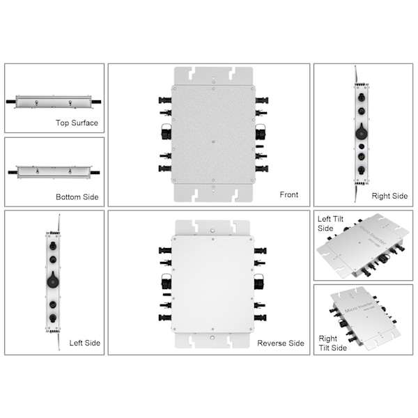 1200W Aurinkoinvertteri Fotovoltaikkinen Mikrojakeluverkkoon Liitetty Invertteri Aurinkoenergian Kotienergian Tuotantojärjestelmä EU-Pistoke 110‑240V
