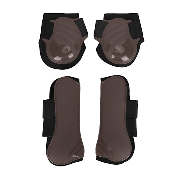 1 Set Hästbensskydd Bensskydd PU Tjocknad Skal Elastisk Dämpning Inre Padbrun XL