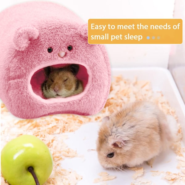 Varmt seng-hus for rotte og hamster, myk fleece-hytte, hengende hengekøye, søt leketøy-reir for små dyr