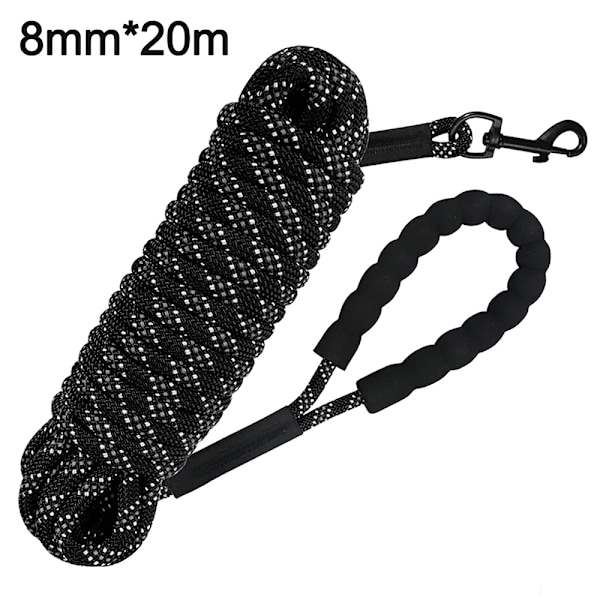 Lang line for hundetrening - Refleksjonsbånd i nylon, sjekktau for hunder på tur, camping
