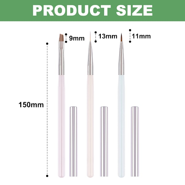 Fototerapi pen, farvetegning gradient neglebørste, negletip kunst design værktøj