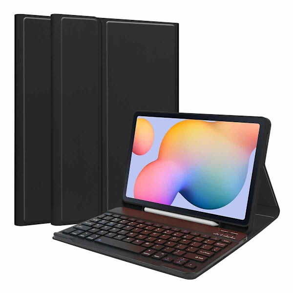 Tablett Bluetooth-tangentbord med fodralset för Samsung S6 Lite P610/P610 med skärmstorlek 10,4 tum