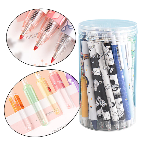Gelblæk Rollerball Penne, Sort Blæk, 0,5 mm, Glat Skrift