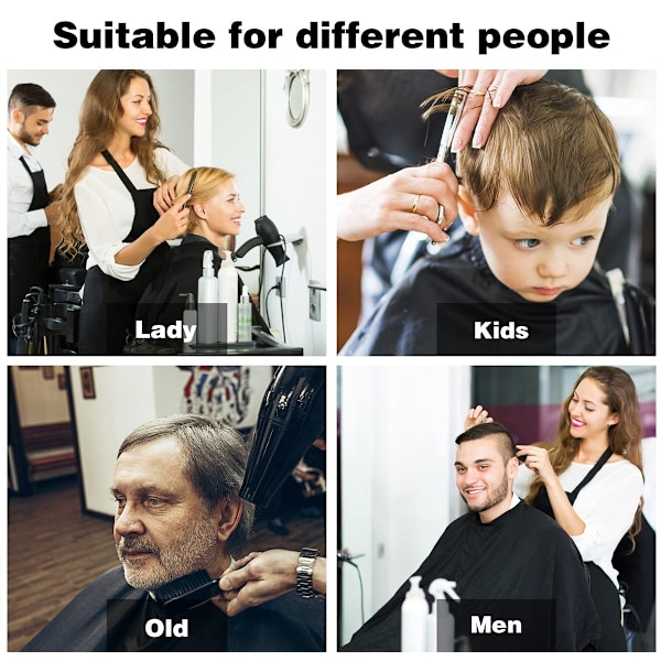 Salon Barber Kappe til Mænd/Kvinder - Vandafvisende Hårklippeskappe med Justerbar Trykknaplukning, Salonsudstyr til Frisører og Hjemmebrug