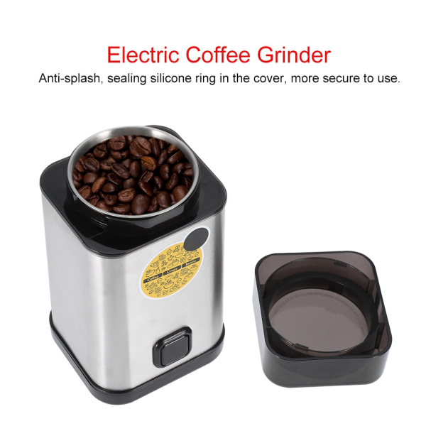 Elektrisk kaffepulverkvarn Mini rostfritt stål bönor örter