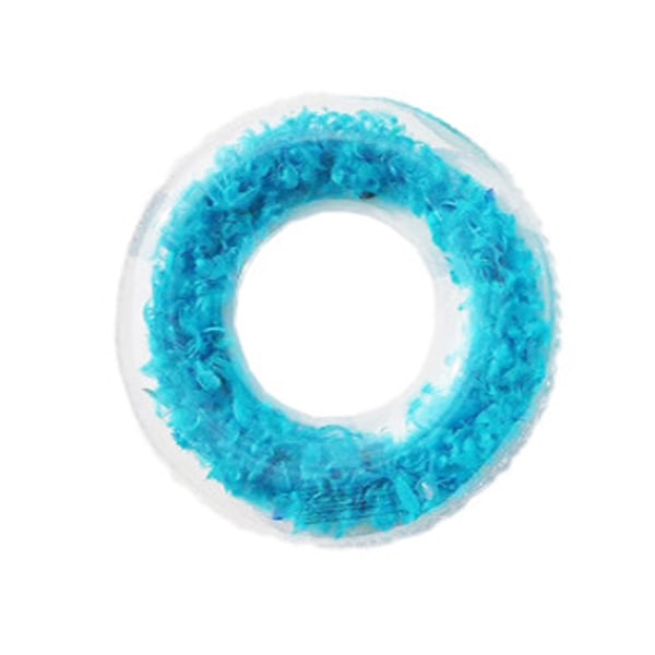 Oppustelig Transparent Bade Ring Tyk Sekvens Fjer Oppustelig Pool Flydende Ring