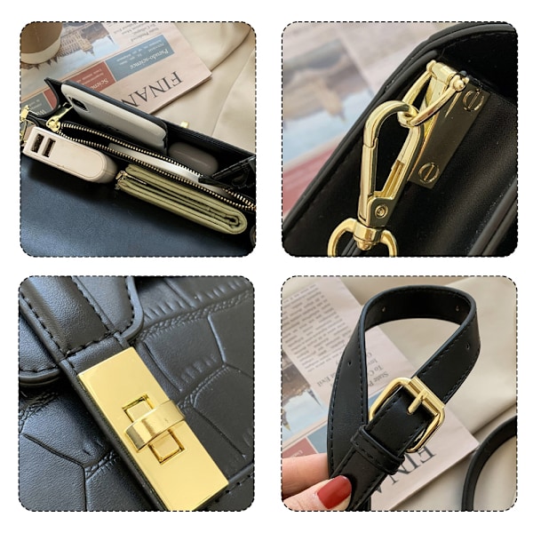 Damväska, liten crossbody-väska, axelväska, liten handväska, kuvertväska, trendig mångsidig kvällväska