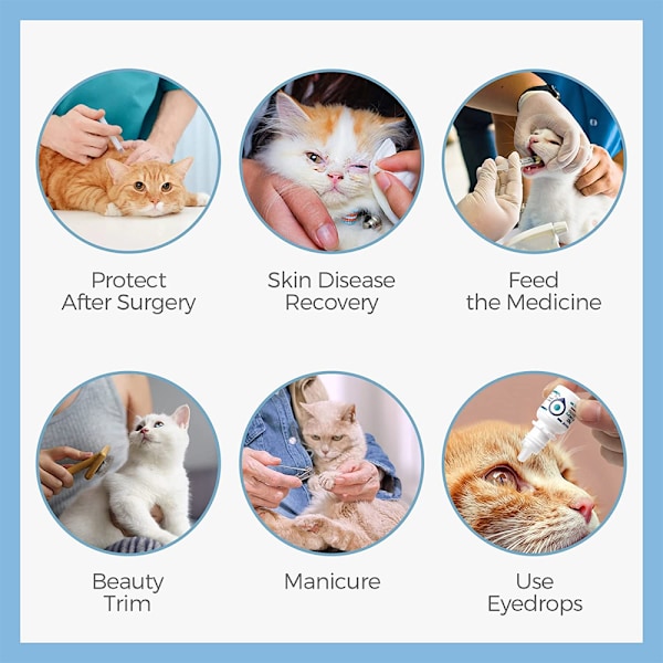 1 st kattkrage katt hals donut katt husdjur huvudskydd anti-slickande, postoperativ reparation anti-slickande