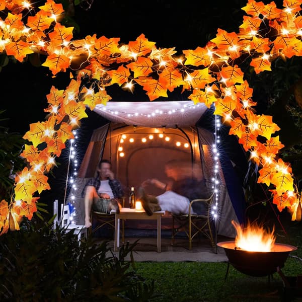Autumn Decorations Maple Leaf Lights, 4.5M 30 LED Autumn Home De[TT]