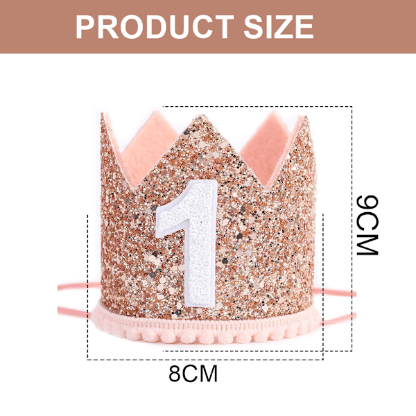 Glitter-kruunu 1. syntymäpäiville, 1. syntymäpäivähattu