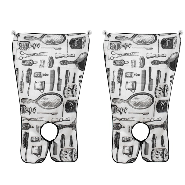 2-pack Skäggbibb-set, Skäggfångare Vattentät Icke-klibbig för Män Rakning Förkläde Skäggfångare, med 4 Sugkoppar, Presenter till Maken