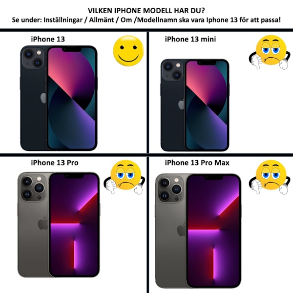 Svart iPhone 13 Plånboksfodral - Läder PU Fodral med Kreditkortshållare