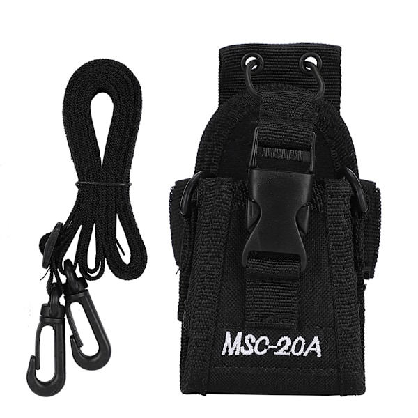 MSC-20A Holdbar Sort Nylon Armpakke Slidstærk Lommepose til Walkie Talkie