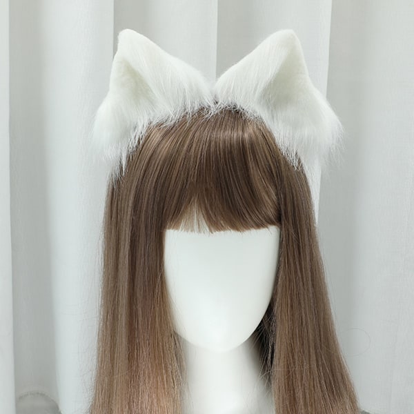 2 par kattöron hårklämmor Halloween rävöron lurvig huvudbonad juldekor kostym söta accessoarer