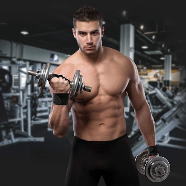 1 Par Ventilerade Viktlyftningshandskar med Inbyggda Handledsband, Fullt Handflateskydd & Extra Grepp, Perfekt för Pull-Ups, Crosstraining, Fitness för Män &