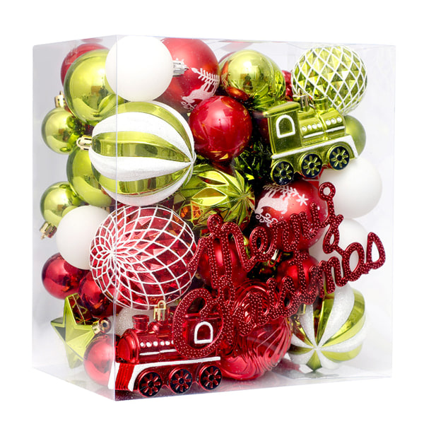 65PCS Christmas Balls Ornaments, Painted Shatterproof Festive