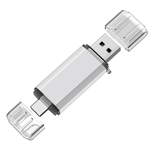 U disk 128G mobil dator med dubbla användningsområden 64G roterande White 128GB