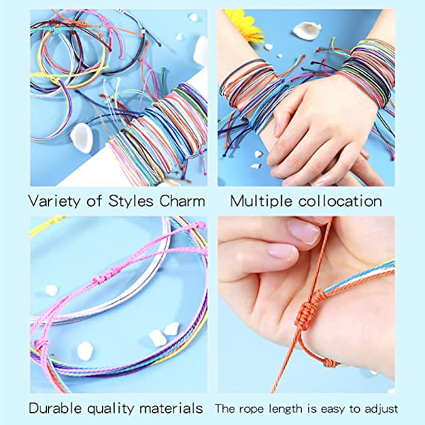 16 stk Sommerstrand Armbånd Justerbare Flettede Snøre Ankelarmbånd for Kvinner Jenter Smykker for Sommeren