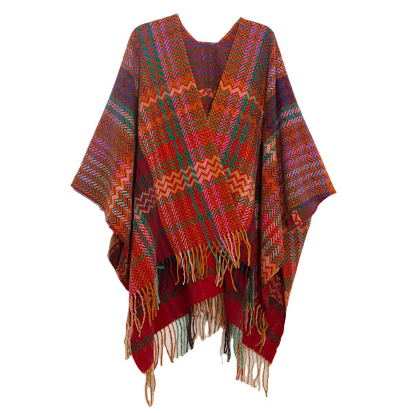 1 Plaid Sweater Kappe Kappe Frakke Åben Foran Tæppe Sjal Og Wrap