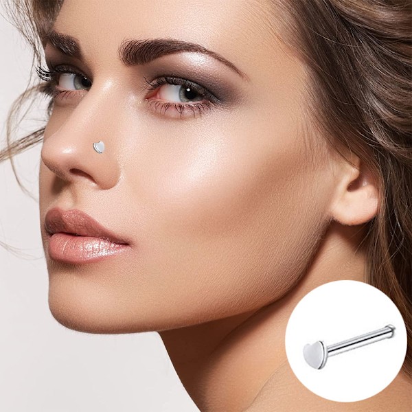 40-delt sett med nese-piercinger i titanstål, C-formet og U-formet, trendy nye nese-spiker