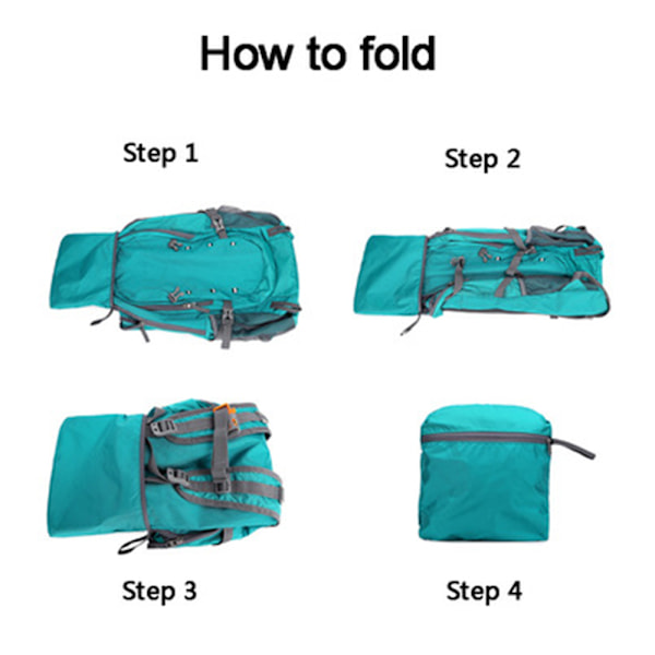 1 stk 40L Lett Pakkbar Ryggsekk for Vandring, Reiser, Camping, Vannresistent, Foldbar Utendørs Reise Dagstursekk