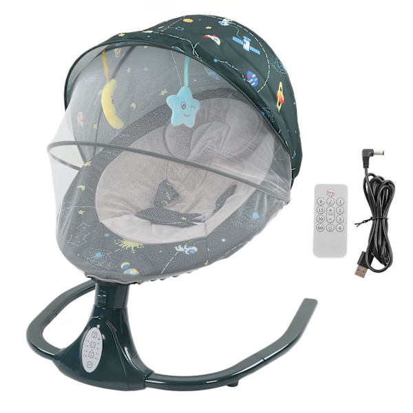 Smart Baby Gynge Folding Avtakbar 4 Moduser Bluetooth Musikkhøyttaler Elektrisk Gynge med Fjernkontroll