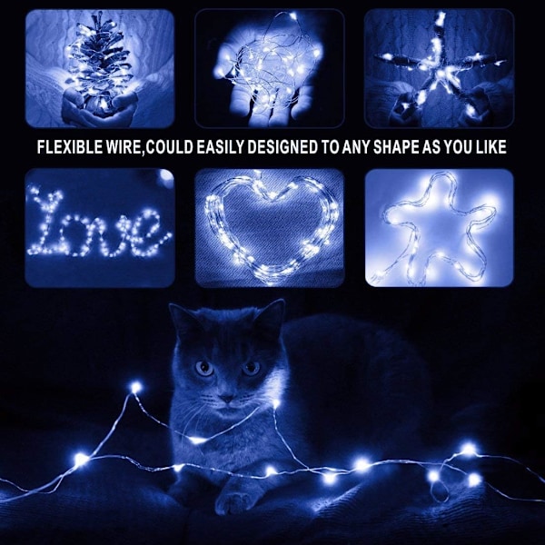 Vattentäta LED-slingor, 16,4 Ft/50 LEDs Fairy String Lights Starry, Batteridrivna String Lights för inomhus- och utomhusdekoration Bröllopshem