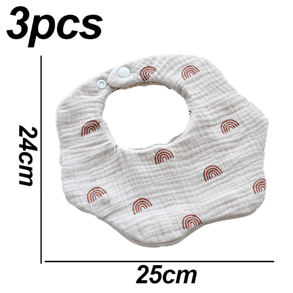 Baby Bandana-Sjal Spottduk för Drool och Tandspottning Bomullsabsorberande för Pojke Flicka