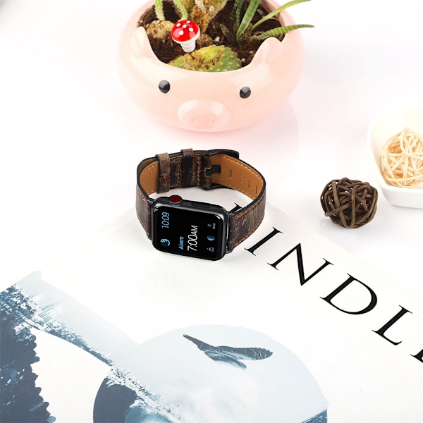 Kompatibel med Apple Watch Band 38-40mm /42-44mm, Äkta Läder Ersättningsband Kompatibel med Apple Watch Serie 5/ 4/3 /2 /1