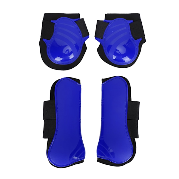 1 Set Hästbensskydd Bensskydd Leggings PU Tjocknad Skal Elastisk Dämpning Inre Pad Blå M