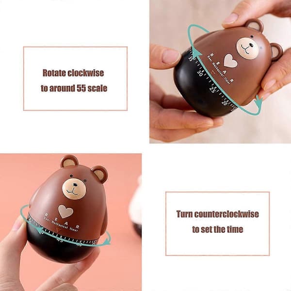 Timer Nedtelling 55 Minutter, for Matlaging, Sport, Læring, Etc, Brun