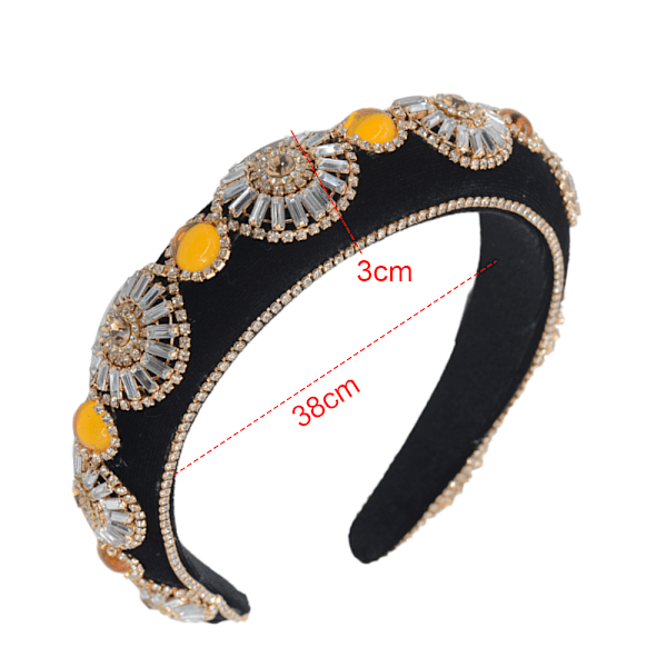 Kristall Rhinestone pannband för kvinnor Vit pärla pannband för flickor Vadderad pannband Svart sammet smycken kedja hårband