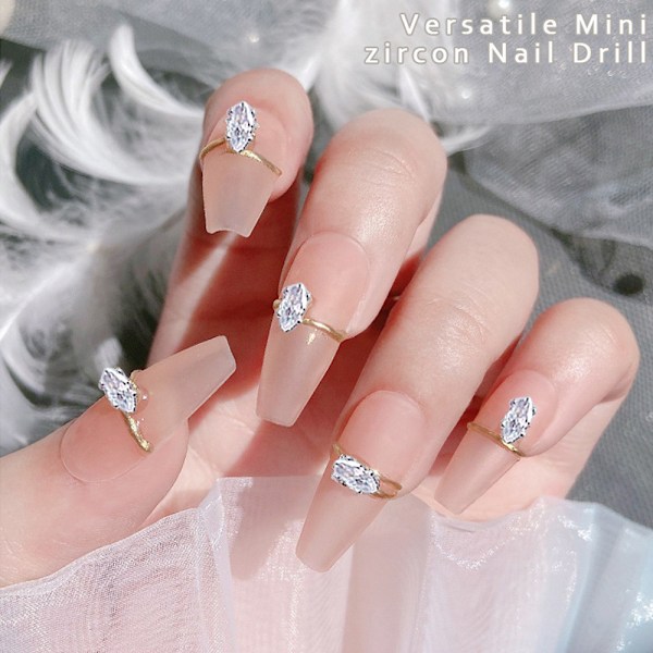 100 stycken nagelcharms strass nagelcharms nagelsmycken 3D kristall metall nagelstenar