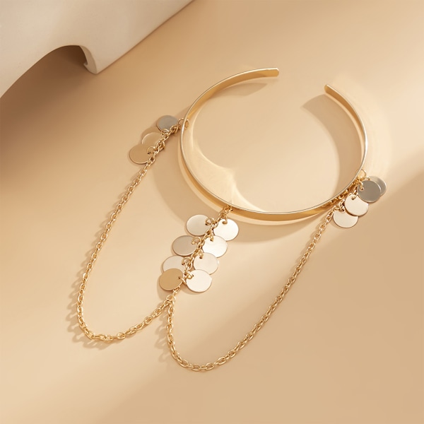 Arm Cuff Smycken för Kvinnor, Övre Arm Cuff Smycken Arm Band Smycken Tassel Arm Kedja Armband Justerbar