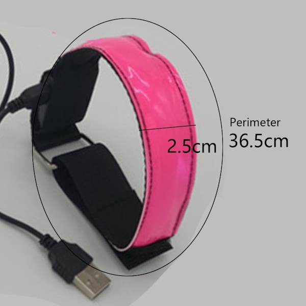 2 kpl USB-ladattavaa valaistua ranneketta valaistulla rannehihnalla