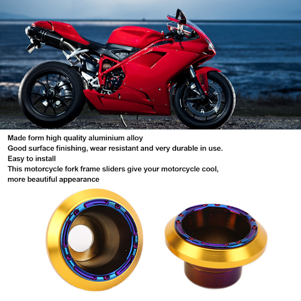 2 stk Universelle Motorcykel Hjulgaffelramme Sliders Faldbeskyttelse Anti Crash Caps til El-køretøjer