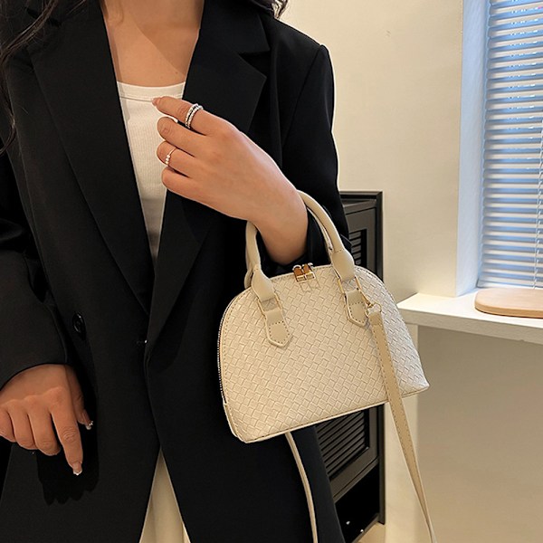 Vårnyhet retro bärbar skalväska konstläder axel crossbody väska