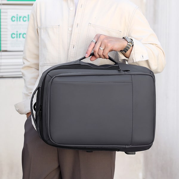 Resebärbar Laptop Ryggsäck Handbagge Personligt Föremål, Utbyggbar Affärsdator Avslappnad Dagryggsäck med USB-Port