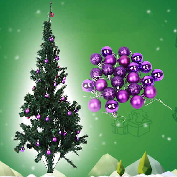 Julepynt Kule Ornamenter XMAS Tre Glitrende Dekorasjoner Høy Lilla