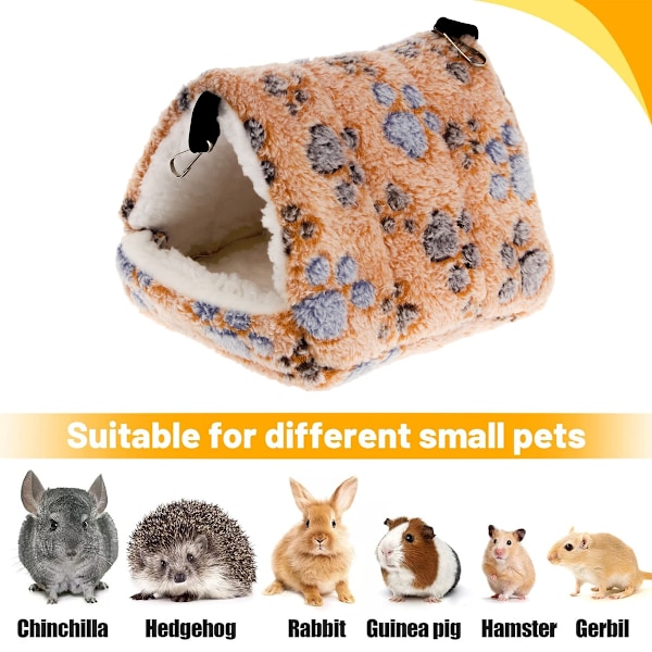 Vintervarm Hamster Seng, Blød Lille Dyreseng Hus med Krogdesign til Hamster Papegøje Pindsvin Marsvin