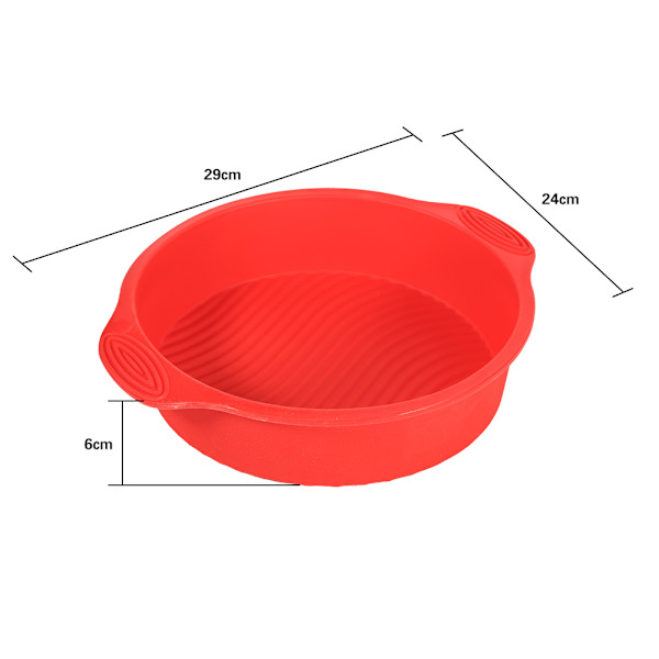 Röd Rund Silikonform för Kakor, Chokladform, Bröd, Bakplåt, Form, Hemmabak