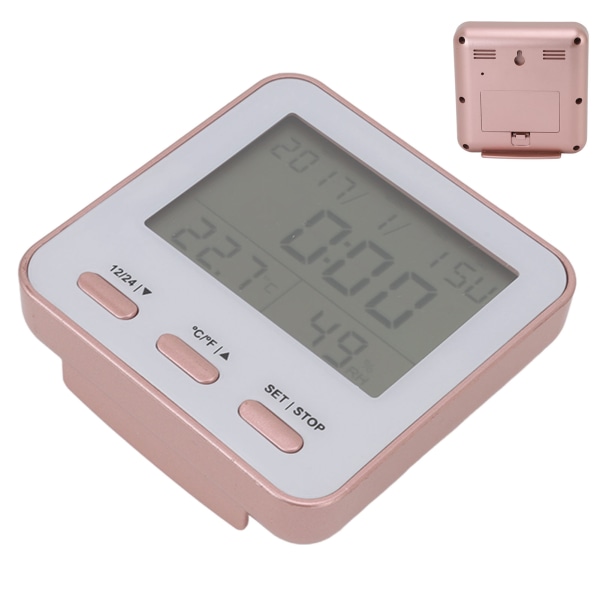 Digital termometer Hygrometer Klockfunktion Stor skärm