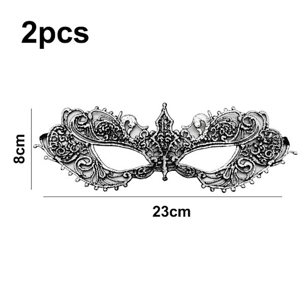 2 st Festliga Spetsmasker Halv Ansikte Styling och Sexig Kostymfestmask, Halloween och Baler