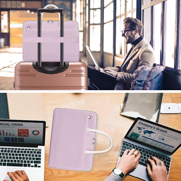 Laptopveske for kvinner, 13,3/14 tommers laptopveske, Ultra-tynn dataveske for kvinner