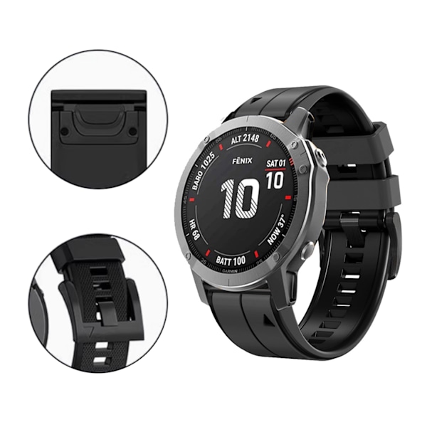 Silikonarmband, Garmin Fenix 6X, Garmin Fenix 7X Hvid