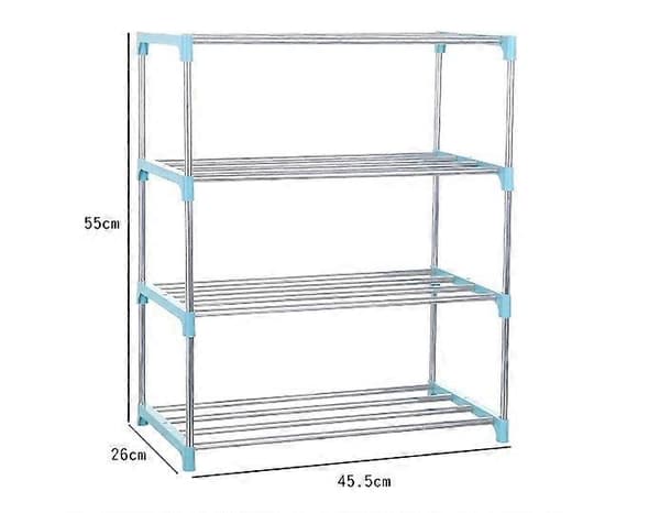 Foldable shoe rack for daily home use, dormitory, household, multi-layer combination, simple stainless steel shoe rack, 4 layers