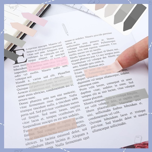 Färgglada självhäftande pilflaggsidor Markörer Indexflikar, Självhäftande flyttbara indexeringsflaggor, 600 ark
